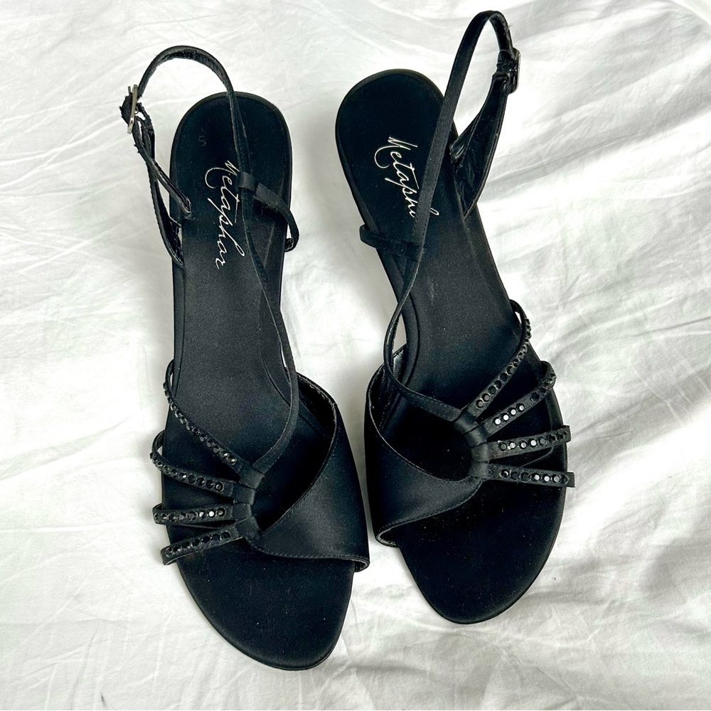 Metaphor Elegant Black Strappy Sandals sz 8